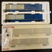 1012 Две платформы с тремя контейнерами РЖД, Eurotrain 