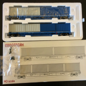 1012 Две платформы с тремя контейнерами РЖД, Eurotrain 1012 Две платформы с тремя контейнерами РЖД, Eurotrain