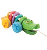 PLAN TOYS1416 Разноцветный крокодил на верёвочке