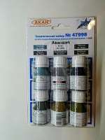 47998 Универсальный набор из 5 акрилатлатексных водоразбавляемых красок+ клей Авиация (70010+73001+73002+73044+78004+84030)