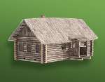 3507 Сборная деревянная модель "Деревенская изба с соломенной крышей" 586 деталей, 20х32х15 см, 1/35